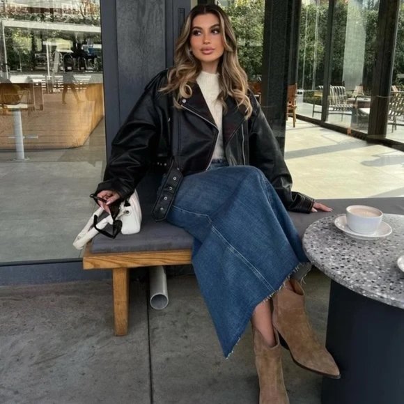 Zara Stretch Denim Pencil Skirt - Picture 11 of 13